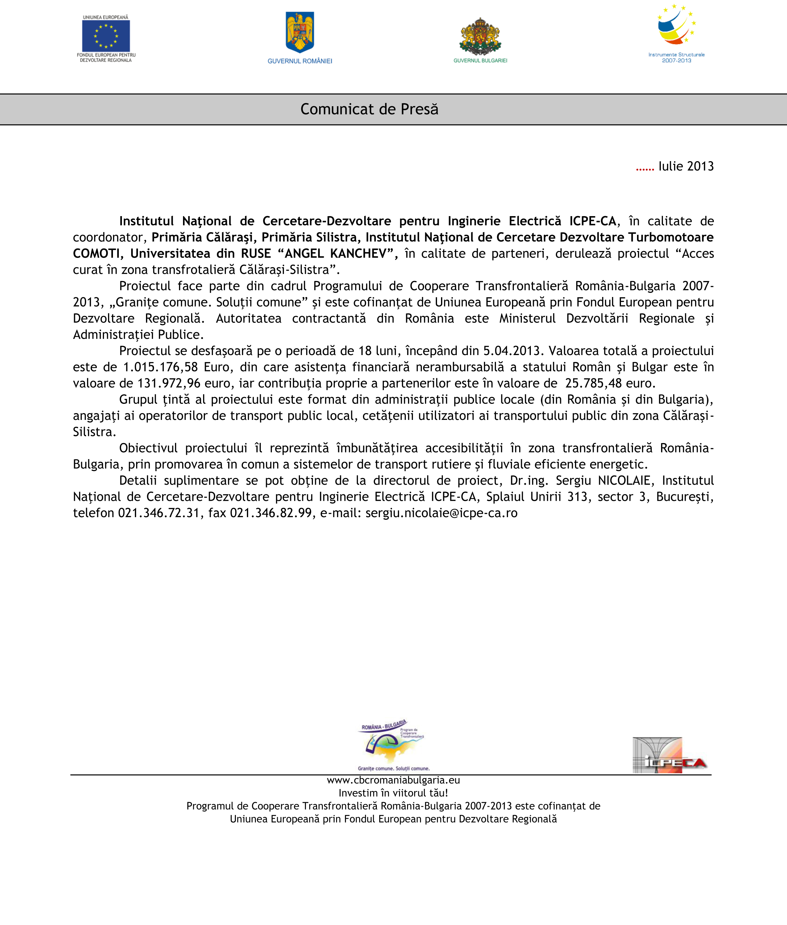 Comunicat Romania-Bulgaria_Mis code 118